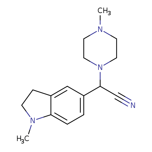 (1-METHYL-2,3-DIHYDRO-1H-INDOL-5-YL)(4-METHYLPIPERAZIN-1-YL)ACETONITRILE