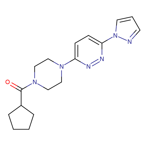 3-(4-cyclopentanecarbonylpiperazin-1-yl)-6-(1H-pyrazol-1-yl)pyridazine