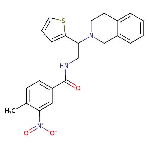4-methyl-3-nitro-N-[2-(1,2,3,4-tetrahydroisoquinolin-2-yl)-2-(thiophen-2-yl)ethyl]benzamide