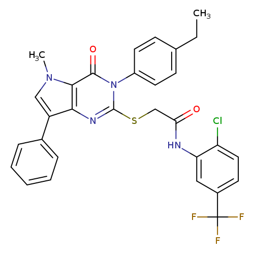 N-[2-chloro-5-(trifluoromethyl)phenyl]-2-{[3-(4-ethylphenyl)-5-methyl-4-oxo-7-phenyl-3H,4H,5H-pyrrolo[3,2-d]pyrimidin-2-yl]sulfanyl}acetamide