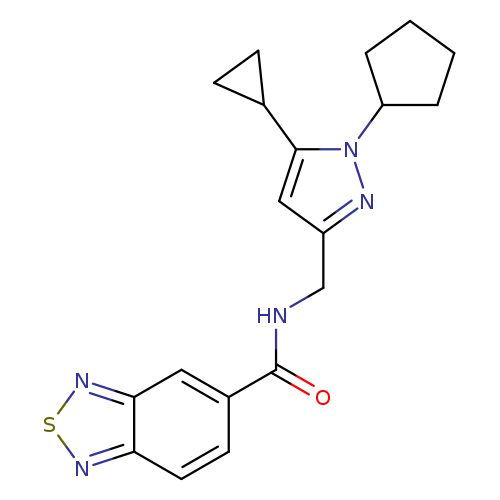 N-[(1-cyclopentyl-5-cyclopropyl-1H-pyrazol-3-yl)methyl]-2,1,3-benzothiadiazole-5-carboxamide