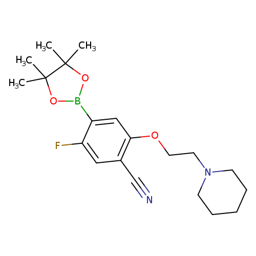 5-Fluoro-2-[2-(piperidin-1-yl)ethoxy]-4-(tetramethyl-1,3,2-dioxaborolan-2-yl)benzonitrile