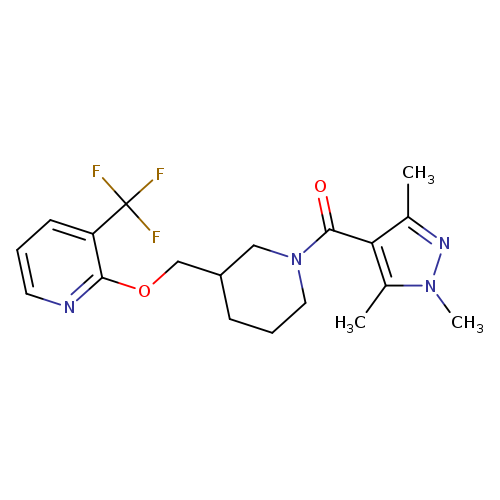 3-(trifluoromethyl)-2-{[1-(1,3,5-trimethyl-1H-pyrazole-4-carbonyl)piperidin-3-yl]methoxy}pyridine