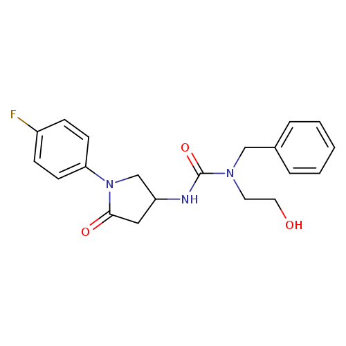 1-benzyl-3-[1-(4-fluorophenyl)-5-oxopyrrolidin-3-yl]-1-(2-hydroxyethyl)urea