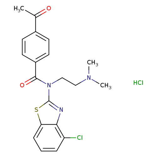 4-acetyl-N-(4-chloro-1,3-benzothiazol-2-yl)-N-[2-(dimethylamino)ethyl]benzamide hydrochloride