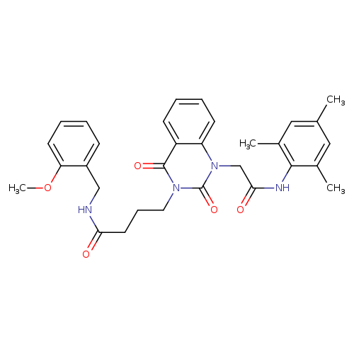 4-(2,4-dioxo-1-{[(2,4,6-trimethylphenyl)carbamoyl]methyl}-1,2,3,4-tetrahydroquinazolin-3-yl)-N-[(2-methoxyphenyl)methyl]butanamide