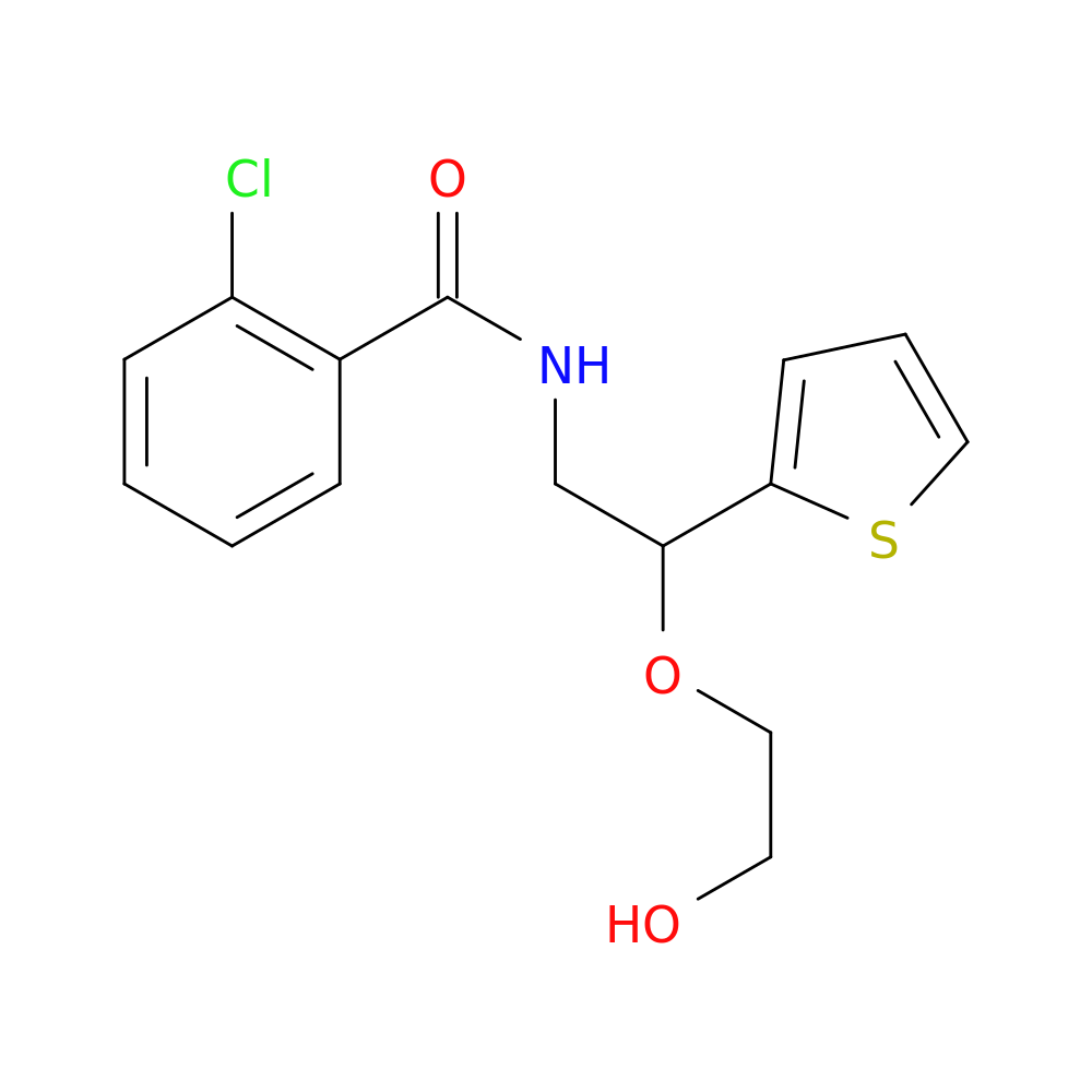 2-chloro-N-[2-(2-hydroxyethoxy)-2-(thiophen-2-yl)ethyl]benzamide