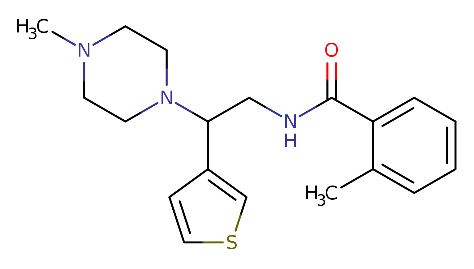 2-methyl-N-[2-(4-methylpiperazin-1-yl)-2-(thiophen-3-yl)ethyl]benzamide