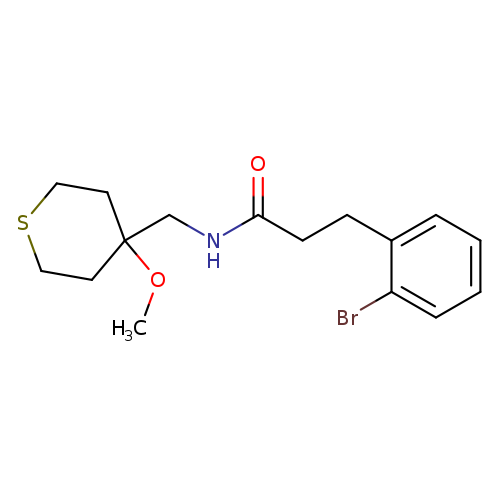 3-(2-bromophenyl)-N-[(4-methoxythian-4-yl)methyl]propanamide