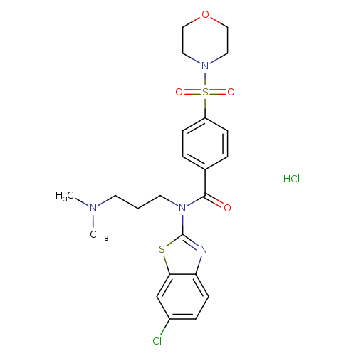 N-(6-chloro-1,3-benzothiazol-2-yl)-N-[3-(dimethylamino)propyl]-4-(morpholine-4-sulfonyl)benzamide hydrochloride