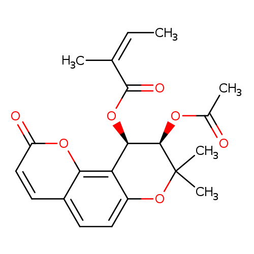 2-Butenoic acid, 2-methyl-, (9R,10R)-9-(acetyloxy)-9,10-dihydro-8,8-dimethyl-2-oxo-2H,8H-benzo[1,2-b:3,4-b']dipyran-10-yl ester, (2Z)-
