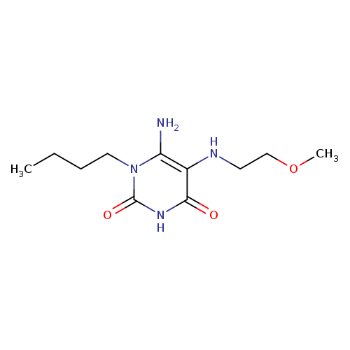 6-amino-1-butyl-5-[(2-methoxyethyl)amino]-1,2,3,4-tetrahydropyrimidine-2,4-dione
