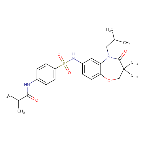 N-(4-{[3,3-dimethyl-5-(2-methylpropyl)-4-oxo-2,3,4,5-tetrahydro-1,5-benzoxazepin-7-yl]sulfamoyl}phenyl)-2-methylpropanamide
