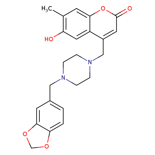 4-({4-[(2H-1,3-benzodioxol-5-yl)methyl]piperazin-1-yl}methyl)-6-hydroxy-7-methyl-2H-chromen-2-one
