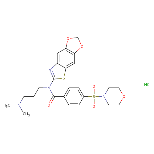 N-[3-(dimethylamino)propyl]-N-{4,6-dioxa-10-thia-12-azatricyclo[7.3.0.0^{3,7}]dodeca-1(9),2,7,11-tetraen-11-yl}-4-(morpholine-4-sulfonyl)benzamide hydrochloride