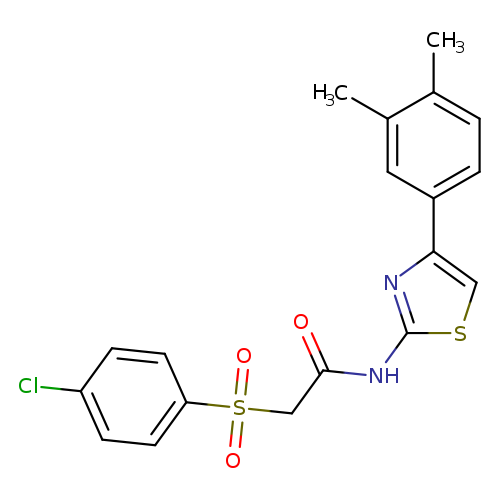 2-(4-chlorobenzenesulfonyl)-N-[4-(3,4-dimethylphenyl)-1,3-thiazol-2-yl]acetamide