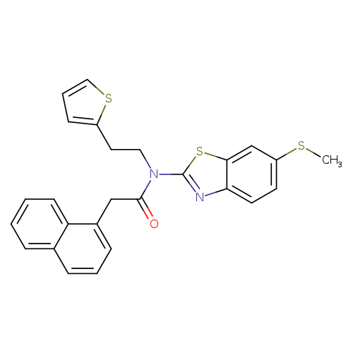 N-[6-(methylsulfanyl)-1,3-benzothiazol-2-yl]-2-(naphthalen-1-yl)-N-[2-(thiophen-2-yl)ethyl]acetamide