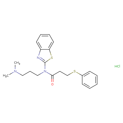 N-(1,3-benzothiazol-2-yl)-N-[3-(dimethylamino)propyl]-3-(phenylsulfanyl)propanamide hydrochloride