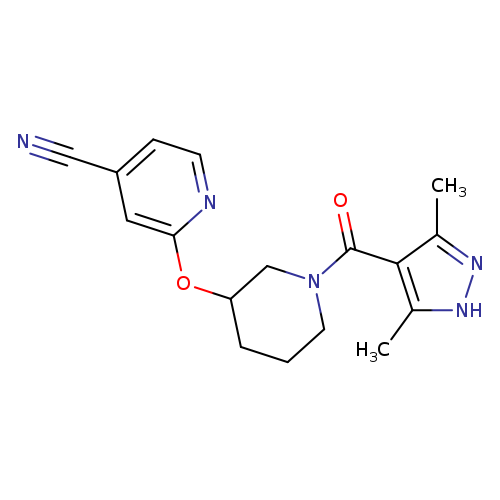 2-{[1-(3,5-dimethyl-1H-pyrazole-4-carbonyl)piperidin-3-yl]oxy}pyridine-4-carbonitrile