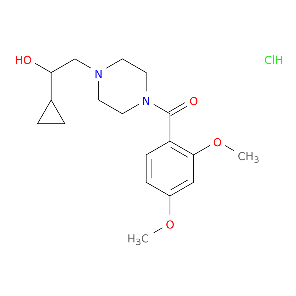 1-cyclopropyl-2-[4-(2,4-dimethoxybenzoyl)piperazin-1-yl]ethan-1-ol hydrochloride