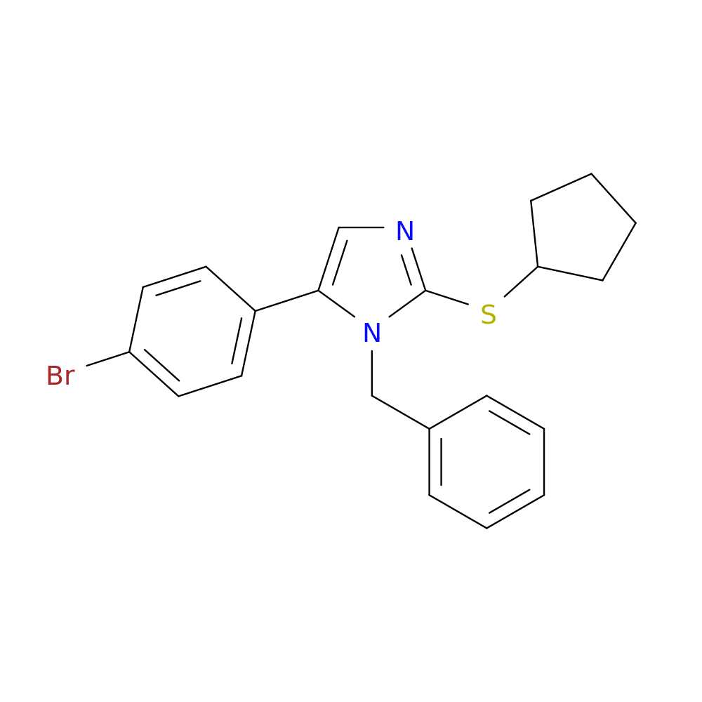 1-benzyl-5-(4-bromophenyl)-2-(cyclopentylsulfanyl)-1H-imidazole