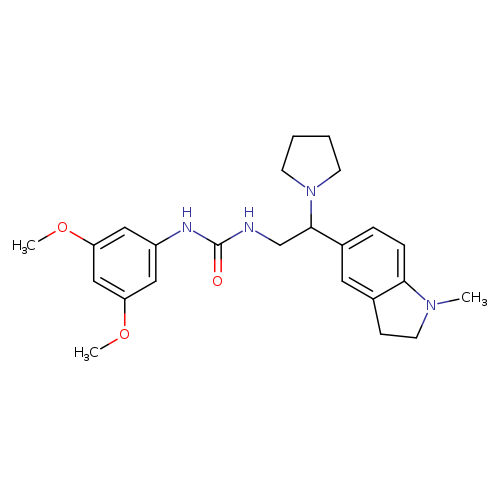 1-(3,5-dimethoxyphenyl)-3-[2-(1-methyl-2,3-dihydro-1H-indol-5-yl)-2-(pyrrolidin-1-yl)ethyl]urea