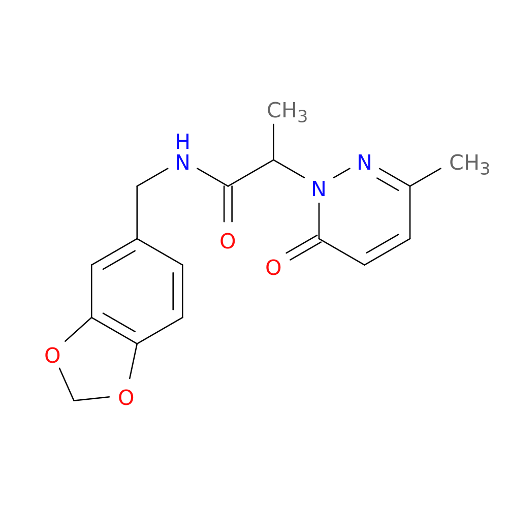 N-[(2H-1,3-benzodioxol-5-yl)methyl]-2-(3-methyl-6-oxo-1,6-dihydropyridazin-1-yl)propanamide
