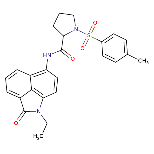 N-{2-ethyl-3-oxo-2-azatricyclo[6.3.1.0^{4,12}]dodeca-1(11),4,6,8(12),9-pentaen-9-yl}-1-(4-methylbenzenesulfonyl)pyrrolidine-2-carboxamide