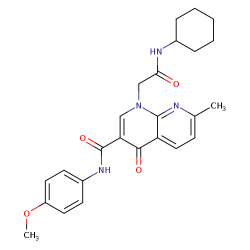 1-[(cyclohexylcarbamoyl)methyl]-N-(4-methoxyphenyl)-7-methyl-4-oxo-1,4-dihydro-1,8-naphthyridine-3-carboxamide