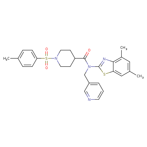 N-(4,6-dimethyl-1,3-benzothiazol-2-yl)-1-(4-methylbenzenesulfonyl)-N-[(pyridin-3-yl)methyl]piperidine-4-carboxamide
