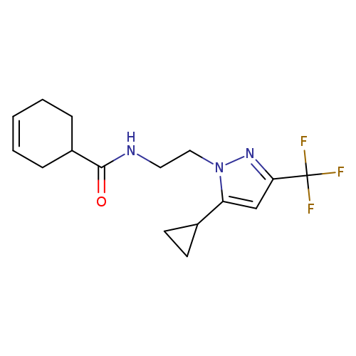 N-{2-[5-cyclopropyl-3-(trifluoromethyl)-1H-pyrazol-1-yl]ethyl}cyclohex-3-ene-1-carboxamide