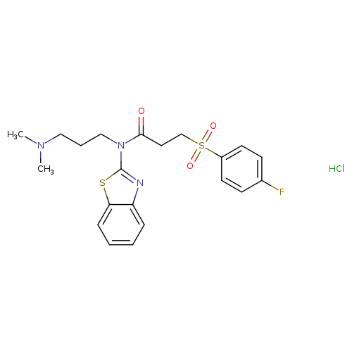 N-(1,3-benzothiazol-2-yl)-N-[3-(dimethylamino)propyl]-3-(4-fluorobenzenesulfonyl)propanamide hydrochloride