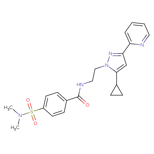 N-{2-[5-cyclopropyl-3-(pyridin-2-yl)-1H-pyrazol-1-yl]ethyl}-4-(dimethylsulfamoyl)benzamide