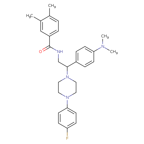 N-{2-[4-(dimethylamino)phenyl]-2-[4-(4-fluorophenyl)piperazin-1-yl]ethyl}-3,4-dimethylbenzamide
