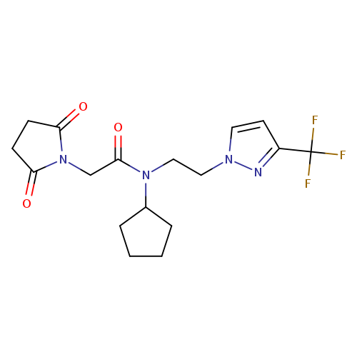 N-cyclopentyl-2-(2,5-dioxopyrrolidin-1-yl)-N-{2-[3-(trifluoromethyl)-1H-pyrazol-1-yl]ethyl}acetamide