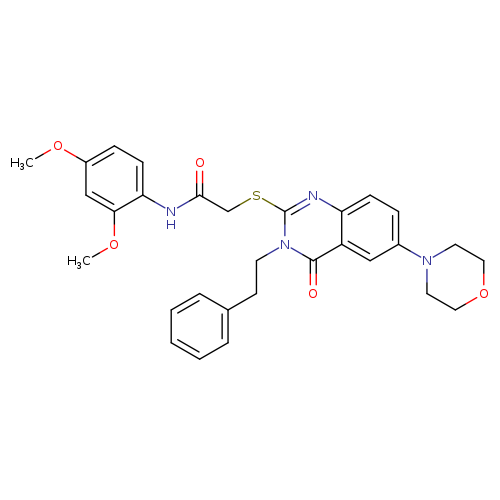 N-(2,4-dimethoxyphenyl)-2-{[6-(morpholin-4-yl)-4-oxo-3-(2-phenylethyl)-3,4-dihydroquinazolin-2-yl]sulfanyl}acetamide