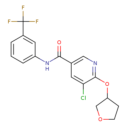 5-chloro-6-(oxolan-3-yloxy)-N-[3-(trifluoromethyl)phenyl]pyridine-3-carboxamide