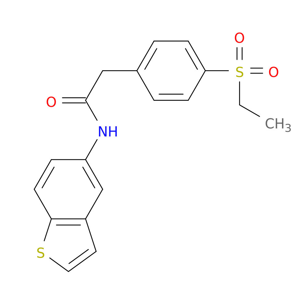N-(1-benzothiophen-5-yl)-2-[4-(ethanesulfonyl)phenyl]acetamide