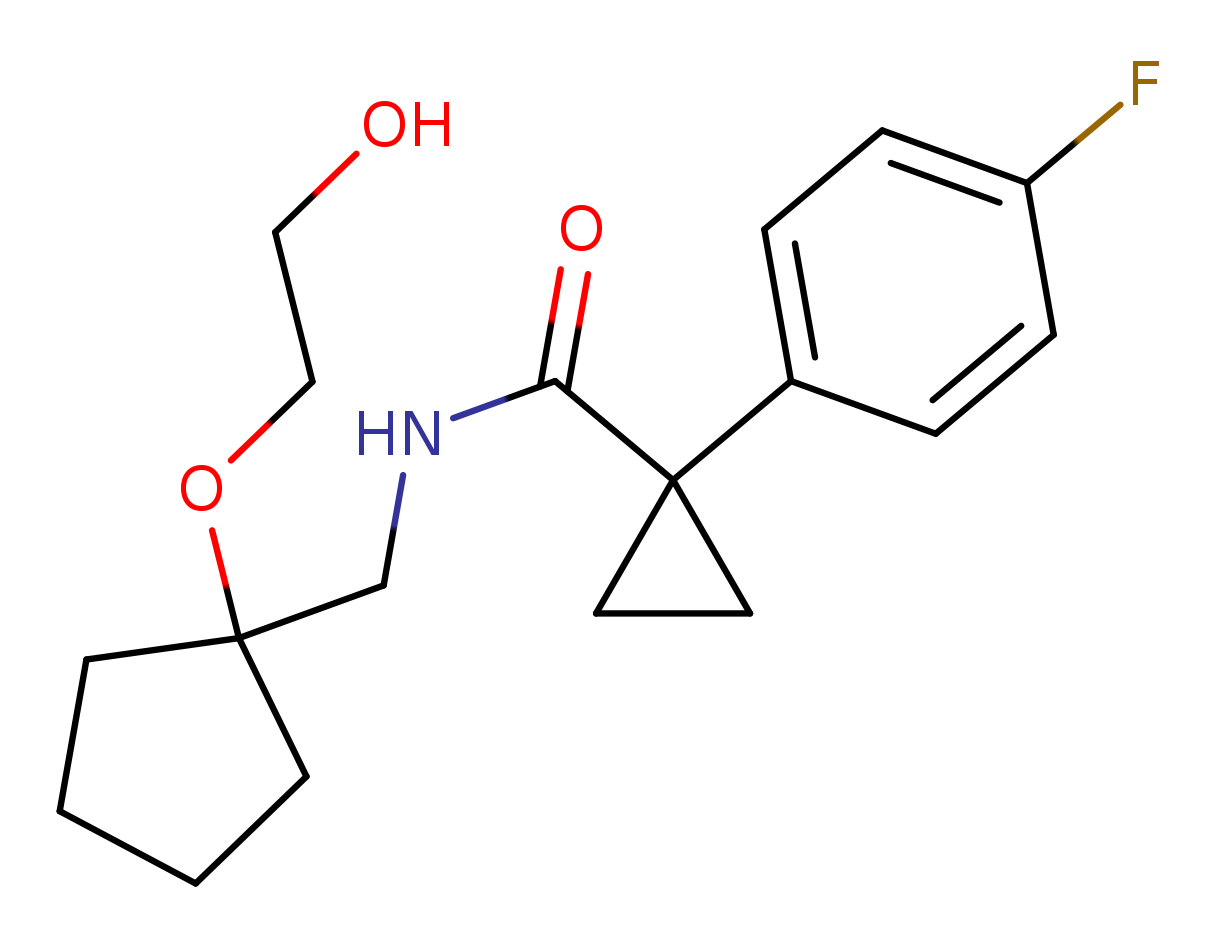 1-(4-fluorophenyl)-N-{[1-(2-hydroxyethoxy)cyclopentyl]methyl}cyclopropane-1-carboxamide
