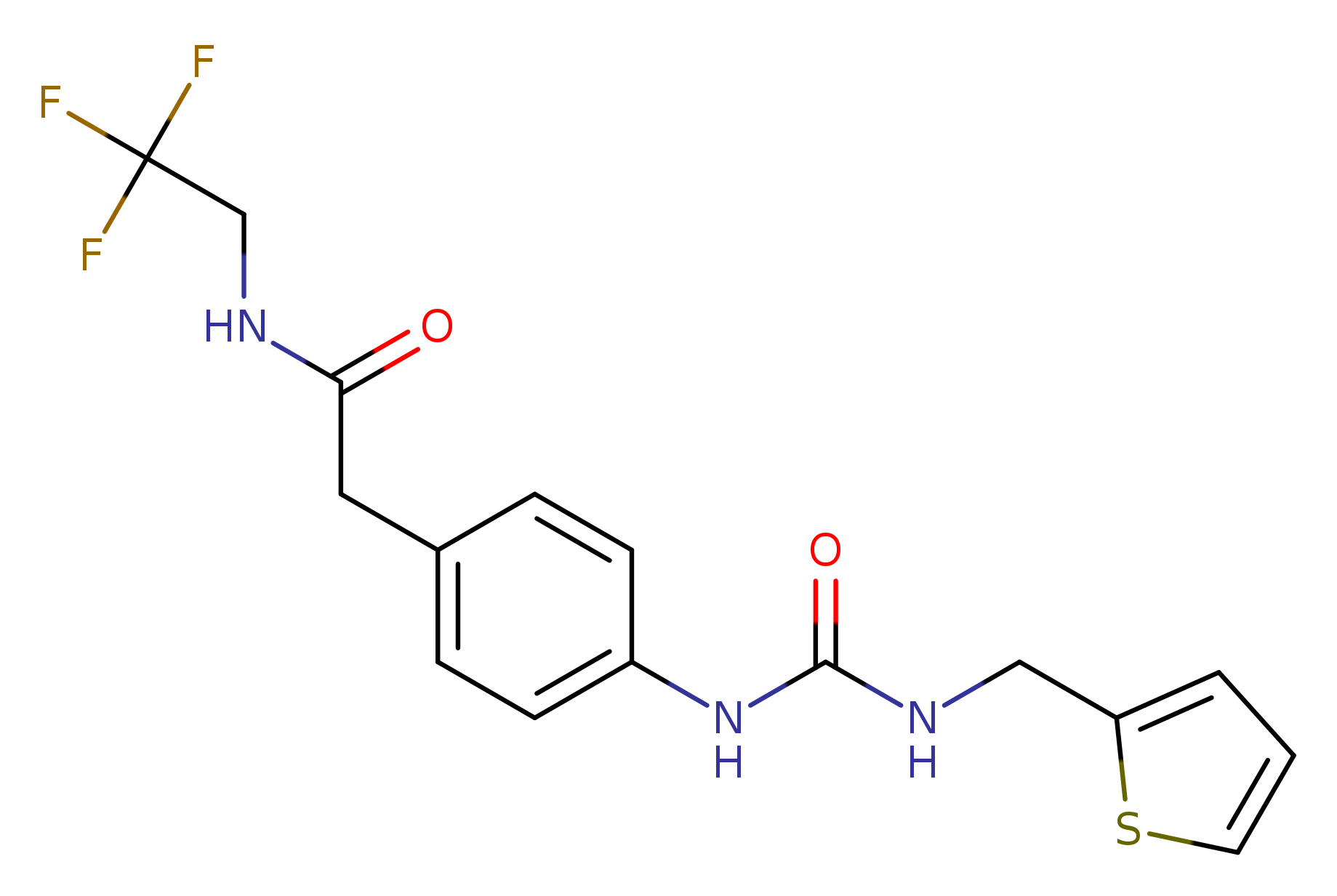 2-[4-({[(thiophen-2-yl)methyl]carbamoyl}amino)phenyl]-N-(2,2,2-trifluoroethyl)acetamide