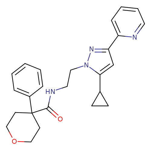 N-{2-[5-cyclopropyl-3-(pyridin-2-yl)-1H-pyrazol-1-yl]ethyl}-4-phenyloxane-4-carboxamide