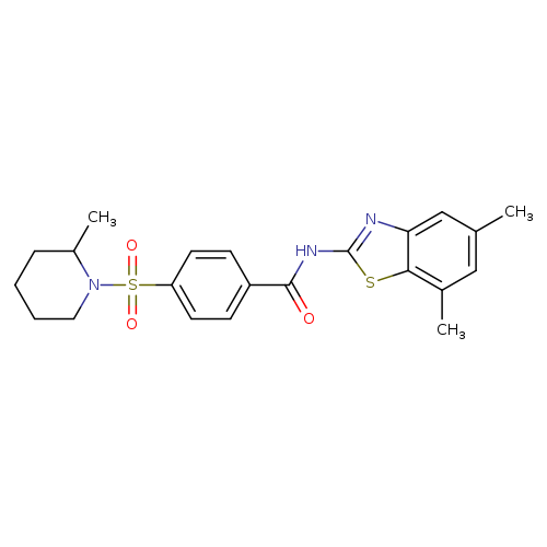 N-(5,7-dimethyl-1,3-benzothiazol-2-yl)-4-[(2-methylpiperidin-1-yl)sulfonyl]benzamide