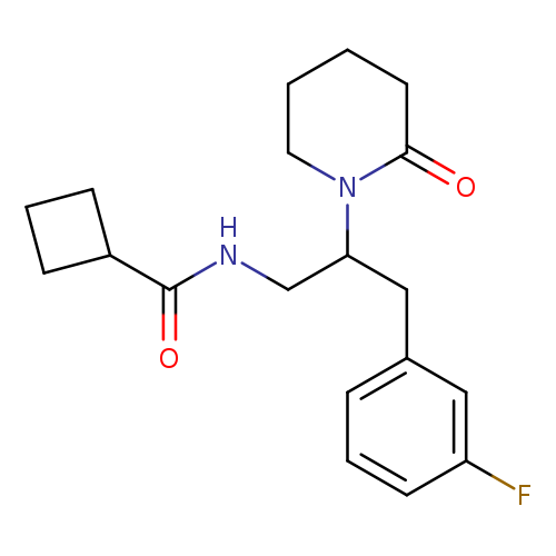 N-[3-(3-fluorophenyl)-2-(2-oxopiperidin-1-yl)propyl]cyclobutanecarboxamide