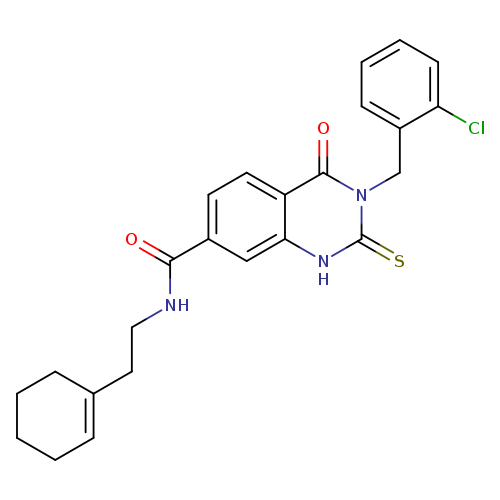 3-[(2-chlorophenyl)methyl]-N-[2-(cyclohex-1-en-1-yl)ethyl]-4-oxo-2-sulfanylidene-1,2,3,4-tetrahydroquinazoline-7-carboxamide