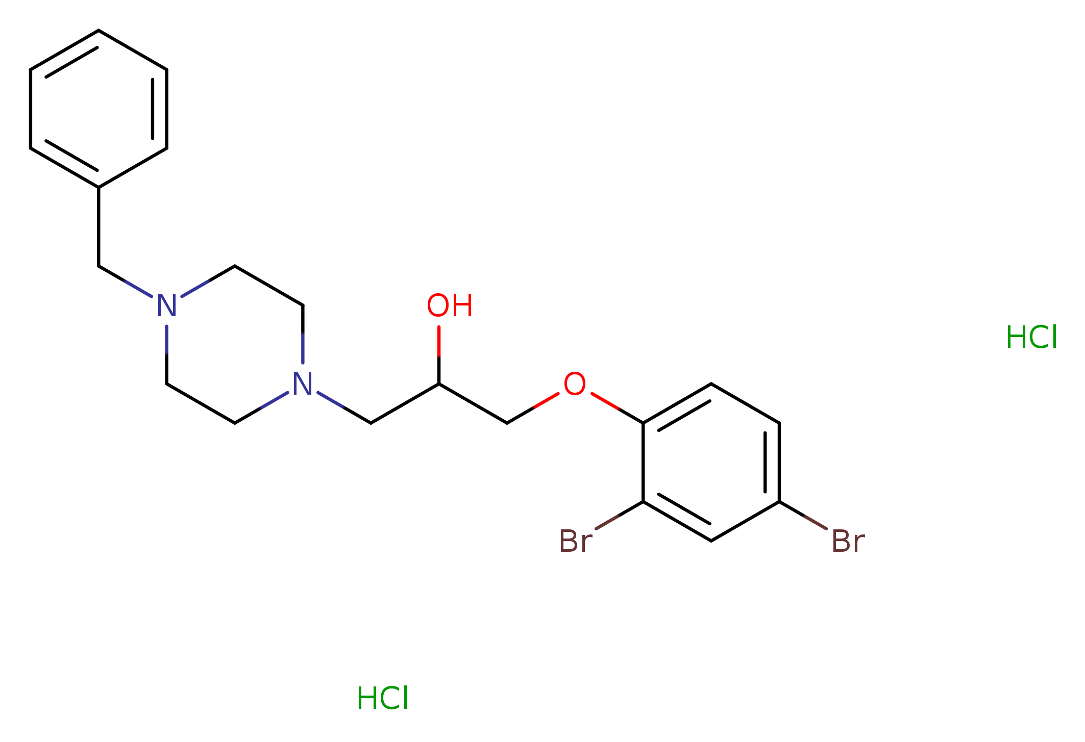 1-(4-benzylpiperazin-1-yl)-3-(2,4-dibromophenoxy)propan-2-ol dihydrochloride