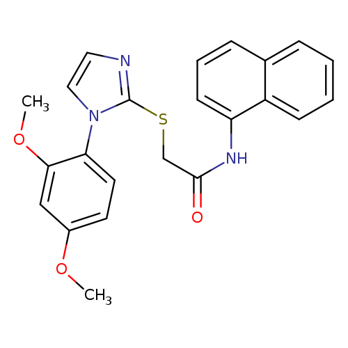 2-{[1-(2,4-dimethoxyphenyl)-1H-imidazol-2-yl]sulfanyl}-N-(naphthalen-1-yl)acetamide