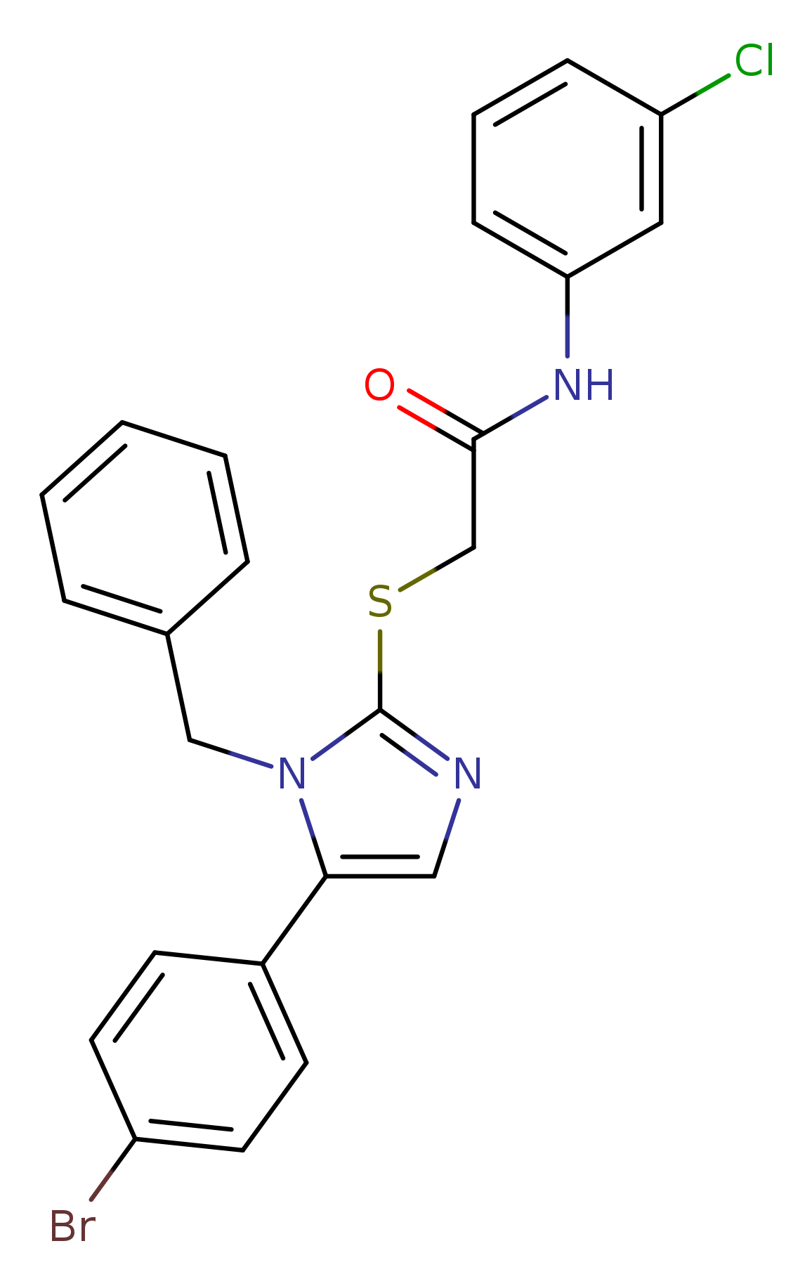2-{[1-benzyl-5-(4-bromophenyl)-1H-imidazol-2-yl]sulfanyl}-N-(3-chlorophenyl)acetamide