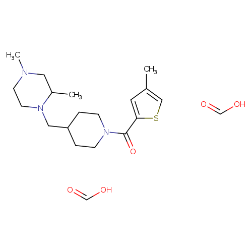 2,4-dimethyl-1-{[1-(4-methylthiophene-2-carbonyl)piperidin-4-yl]methyl}piperazine; bis(formic acid)