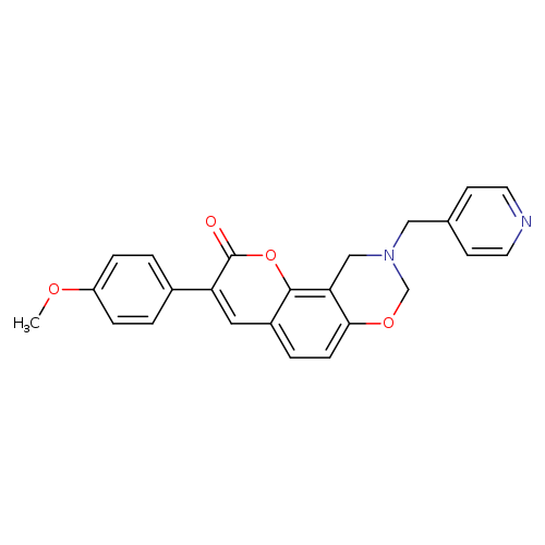 3-(4-methoxyphenyl)-9-[(pyridin-4-yl)methyl]-2H,8H,9H,10H-chromeno[8,7-e][1,3]oxazin-2-one
