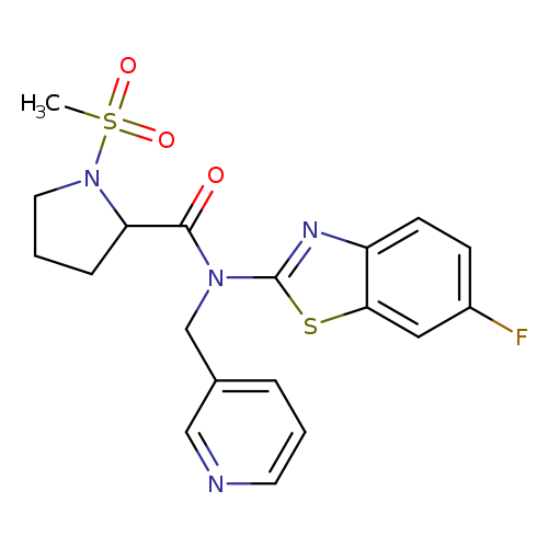 N-(6-fluoro-1,3-benzothiazol-2-yl)-1-methanesulfonyl-N-[(pyridin-3-yl)methyl]pyrrolidine-2-carboxamide